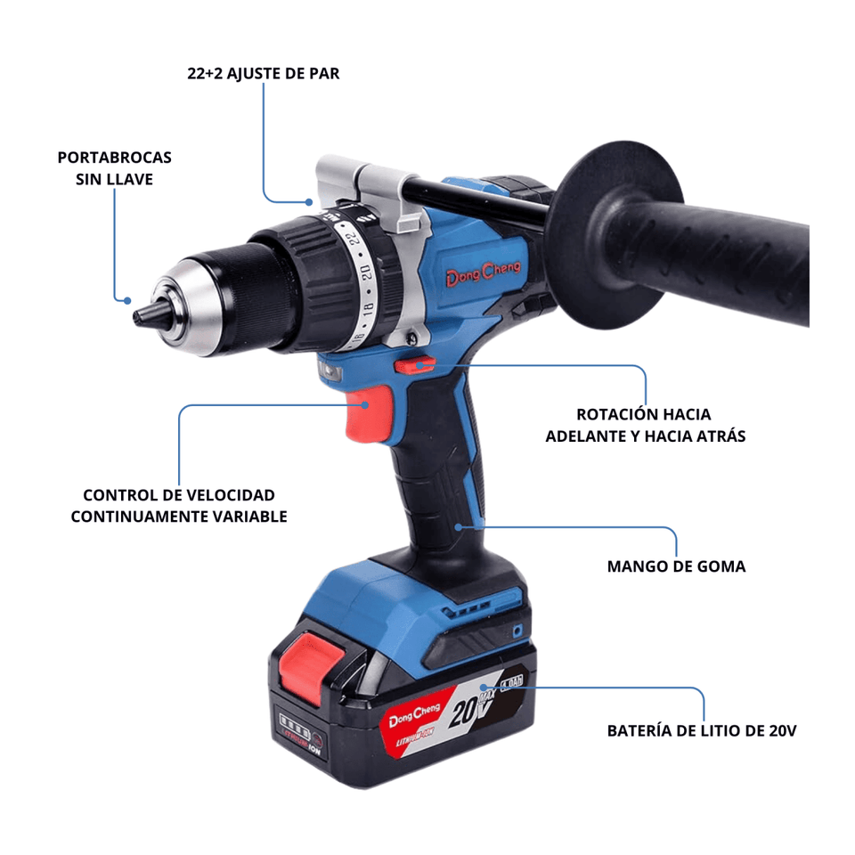 TALADRO INALAMBRICO 20V/4.0Ah PERCUTOR DONGCHENG